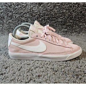 Nike Blazer Low Womens Size 8.5 Shoes Pink Suede White Sneakers Trainers